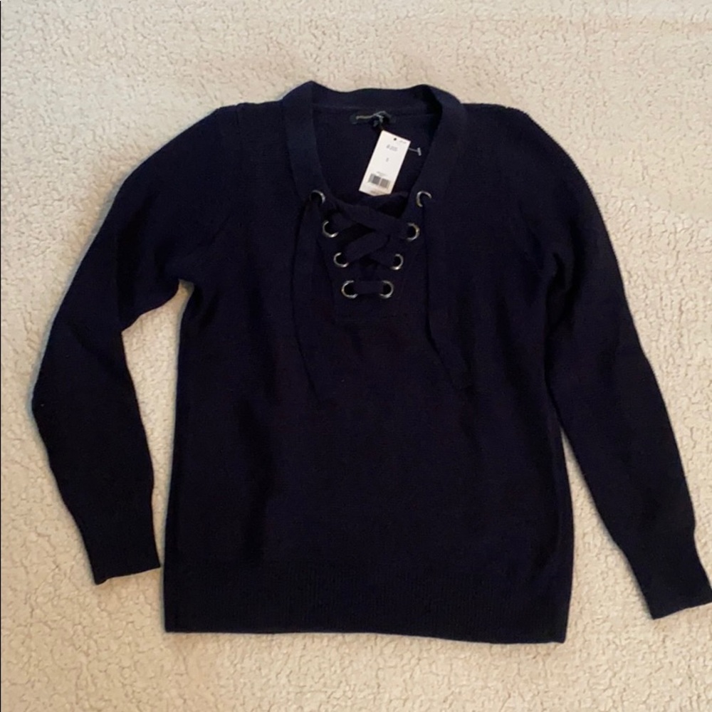NWT Banana Republic Lace Up Sweater SZ S